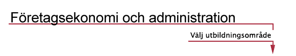 Företagsekonomi och administration; välj utbildningsområde